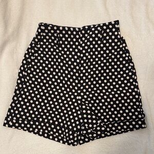 Express Black and White Polka Dot High Waist Shorts